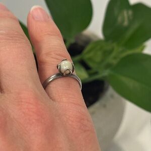Classic Sterling Silver Silver Pearl Ring Vintage